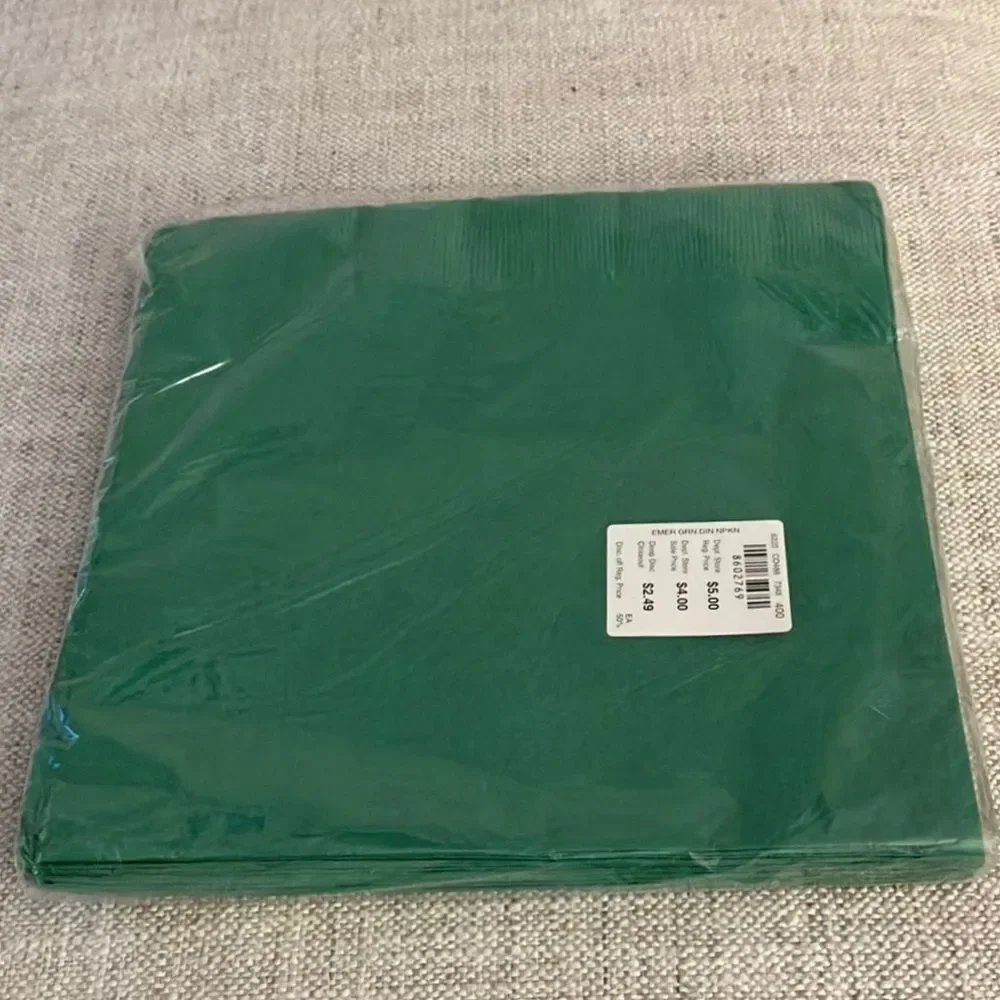 New Package of Green Paper Napkins